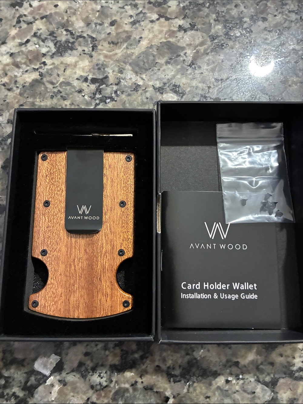 Men's Wooden Card Holder Wallet - Brown